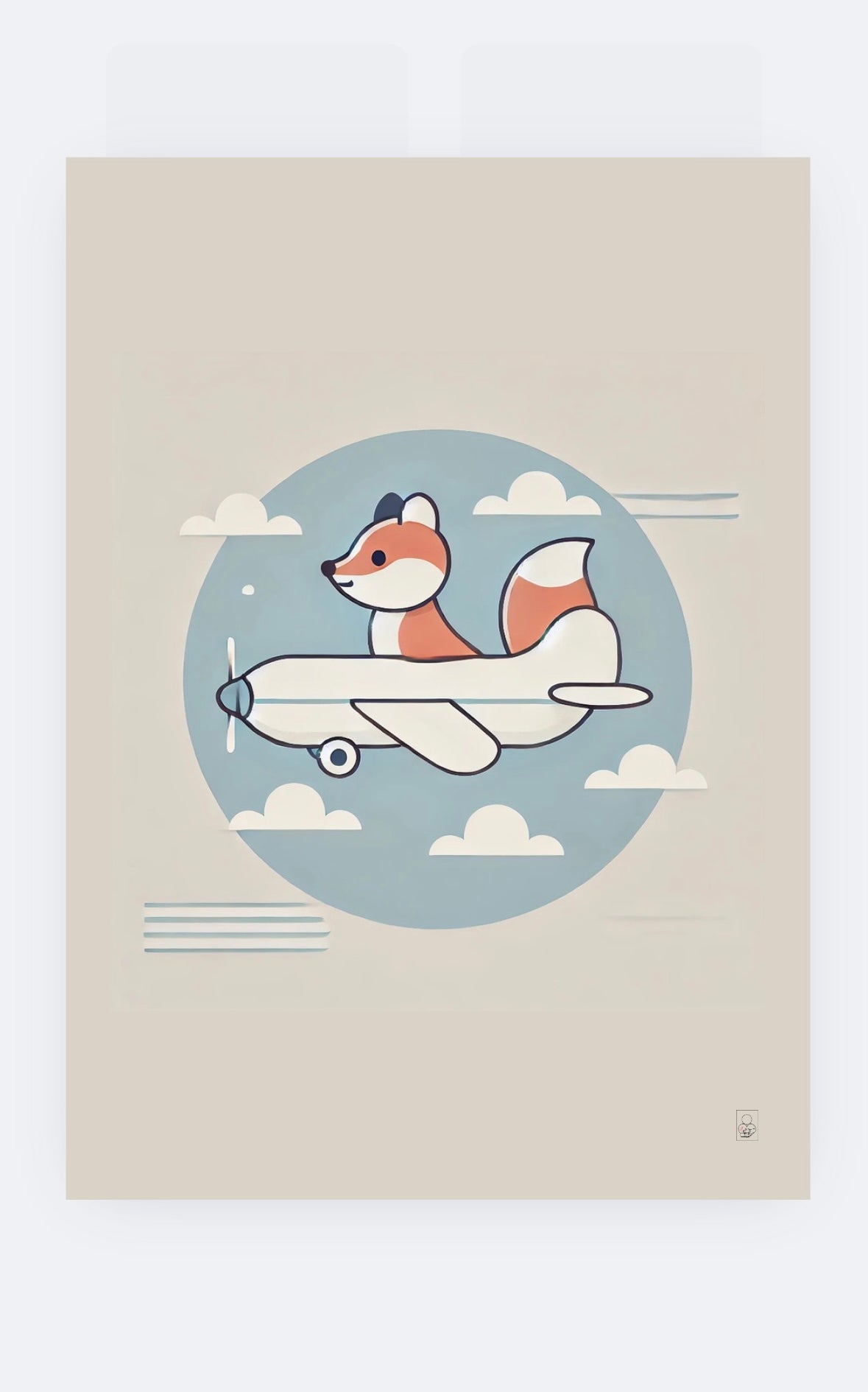 Flying Fox Cartoon Poster – 50x70 cm