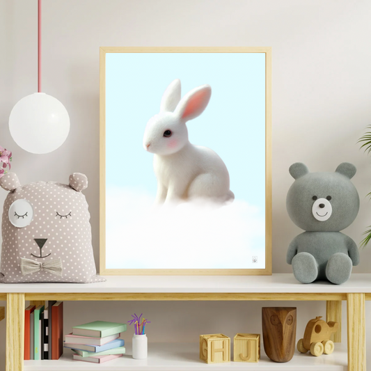 Cute Rabbit Cartoon Poster – 50x70 cm