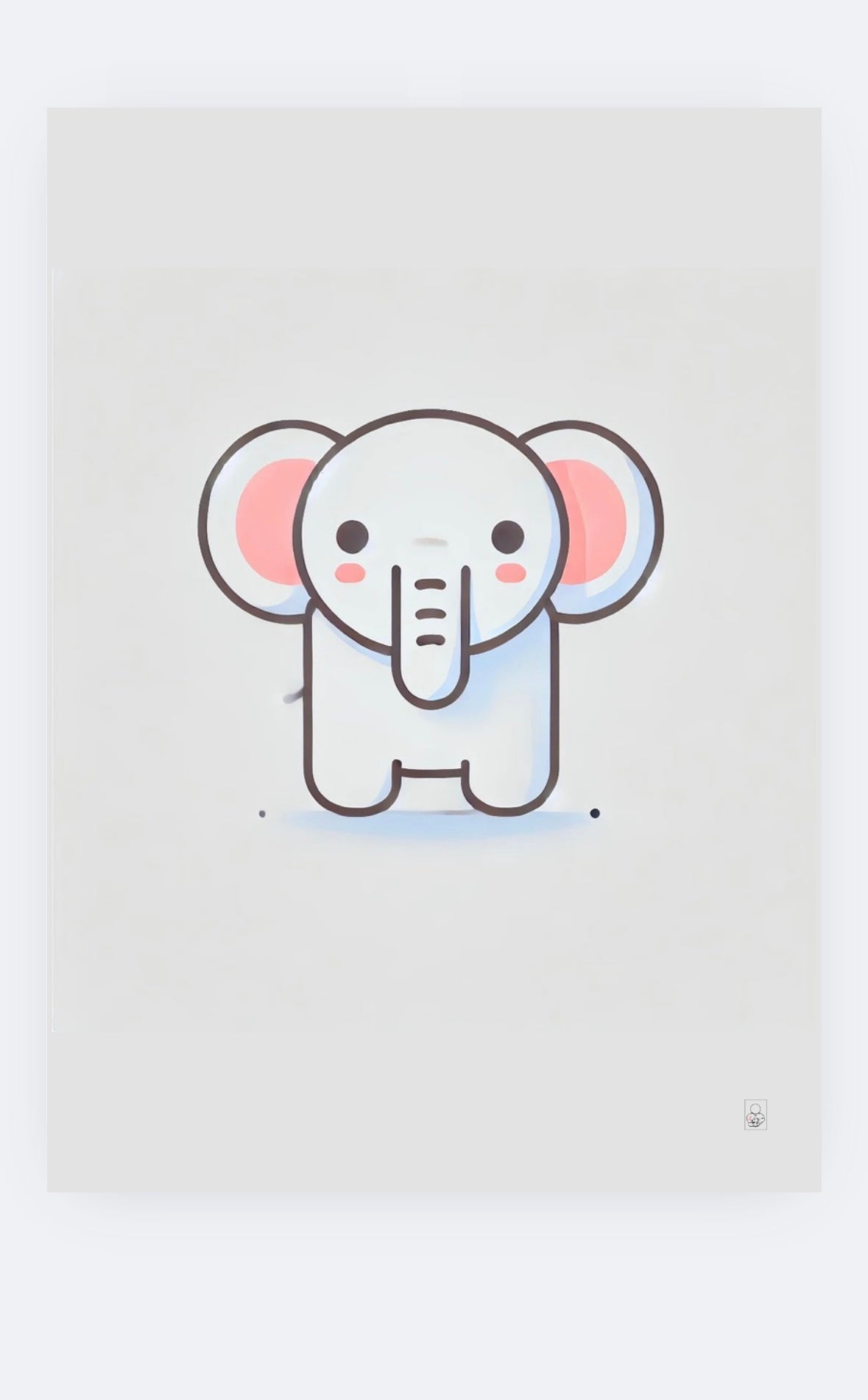 Cute Elephant Cartoon Poster – 50x70 cm